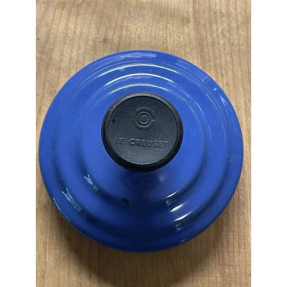 LE CREUSET Logo LID ONLY Kobalt Blue Enamel Steel Tea Kettle Replacement Top 4”